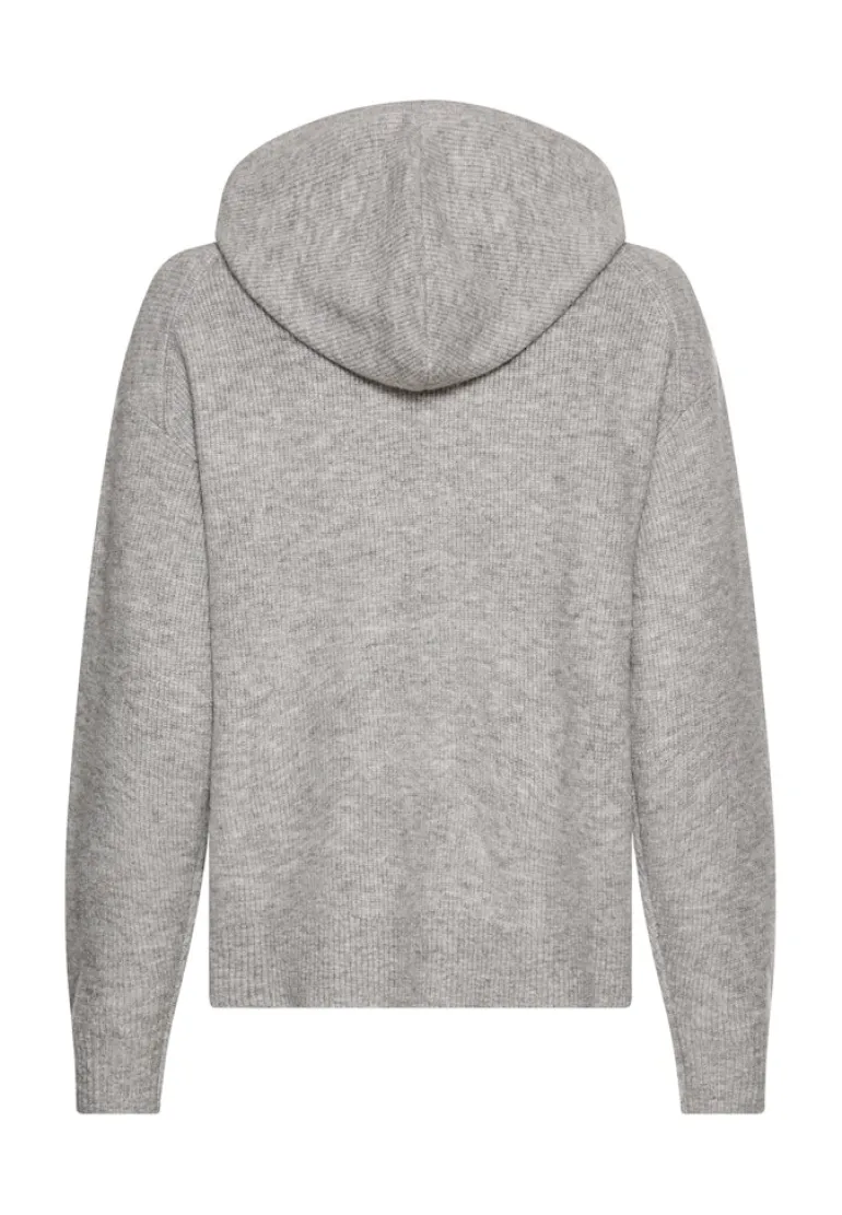 Strickpullover mit Kapuze grey melange