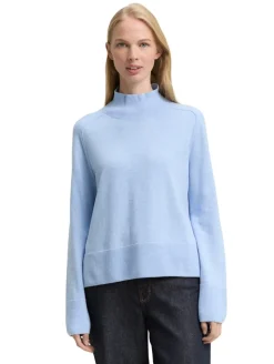 Strickpullover mit Kaschmir-Anteil light fjord blue melange