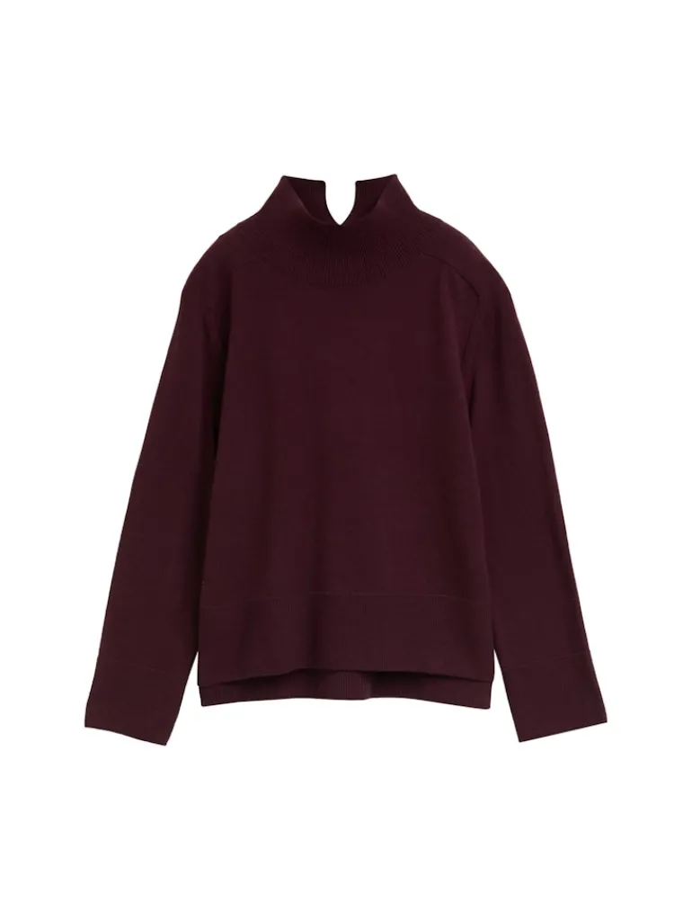 Strickpullover mit Kaschmir-Anteil dark red mélange