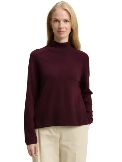 Strickpullover mit Kaschmir-Anteil dark red mélange