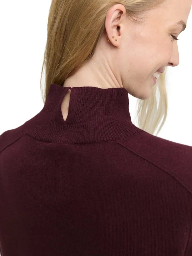 Strickpullover mit Kaschmir-Anteil dark red mélange