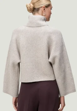 Strickpullover mit Rollkragen beige melange