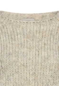 Strickpullover mit Rundhalsausschnitt light grey melange