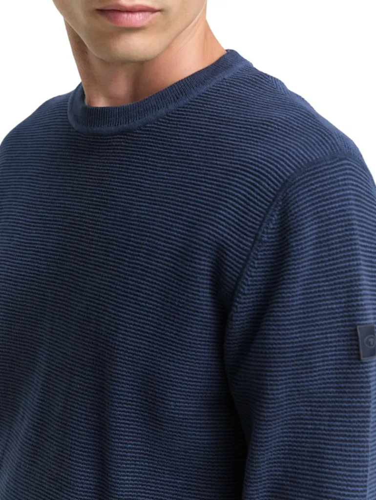 Strickpullover mit Rundhalsausschnitt sky captain blue