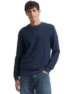 Strickpullover mit Rundhalsausschnitt sky captain blue