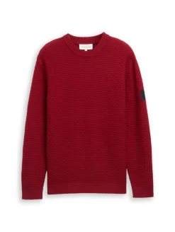 Strickpullover mit Rundhalsausschnitt coach red