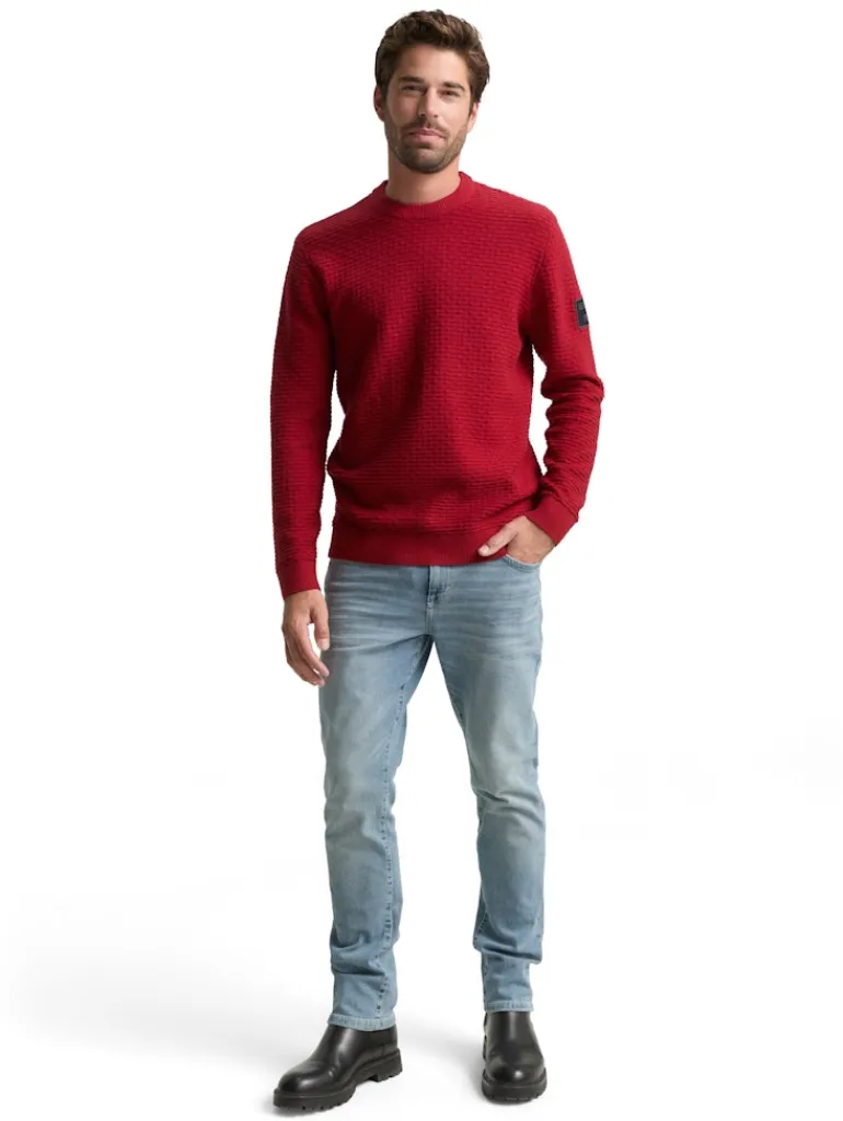 Strickpullover mit Rundhalsausschnitt coach red