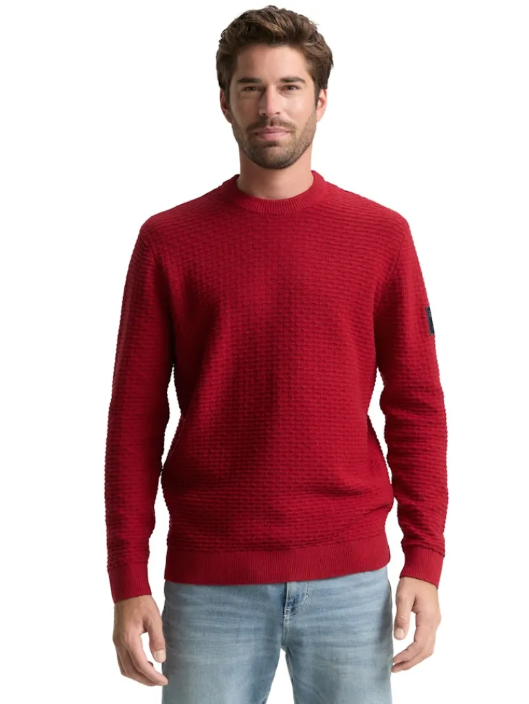 Strickpullover mit Rundhalsausschnitt coach red