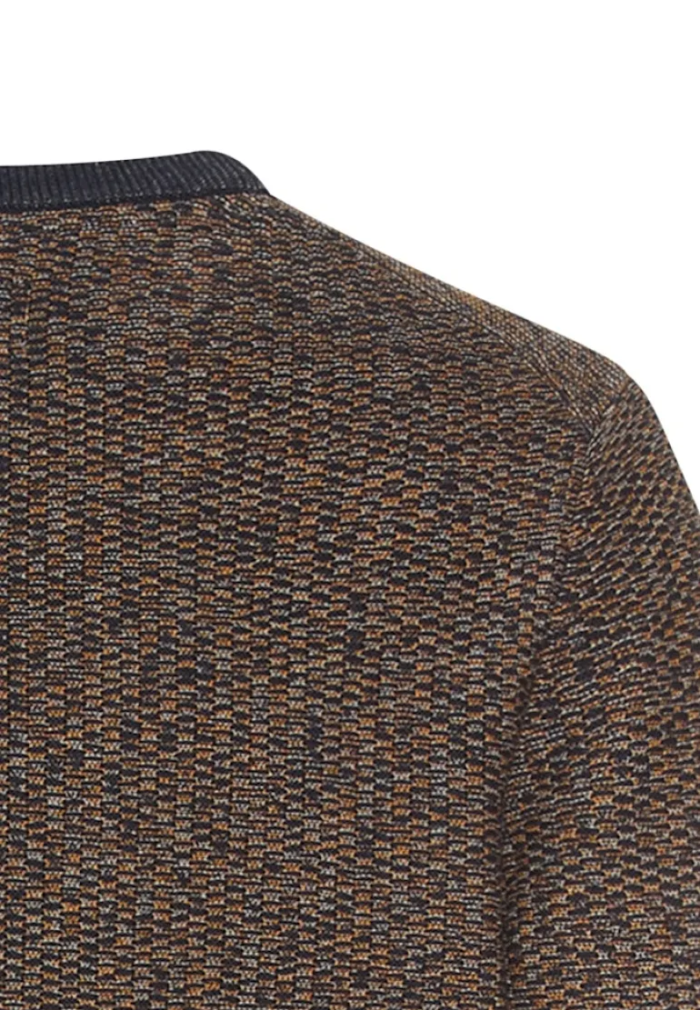 Strickpullover mit Rundhalskragen burned yellow