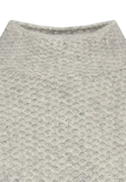 Strickpullover mit Stehkragen grey melange