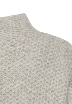 Strickpullover mit Stehkragen grey melange