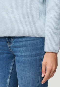 Strickpullover mit Stehkragen light blue melange