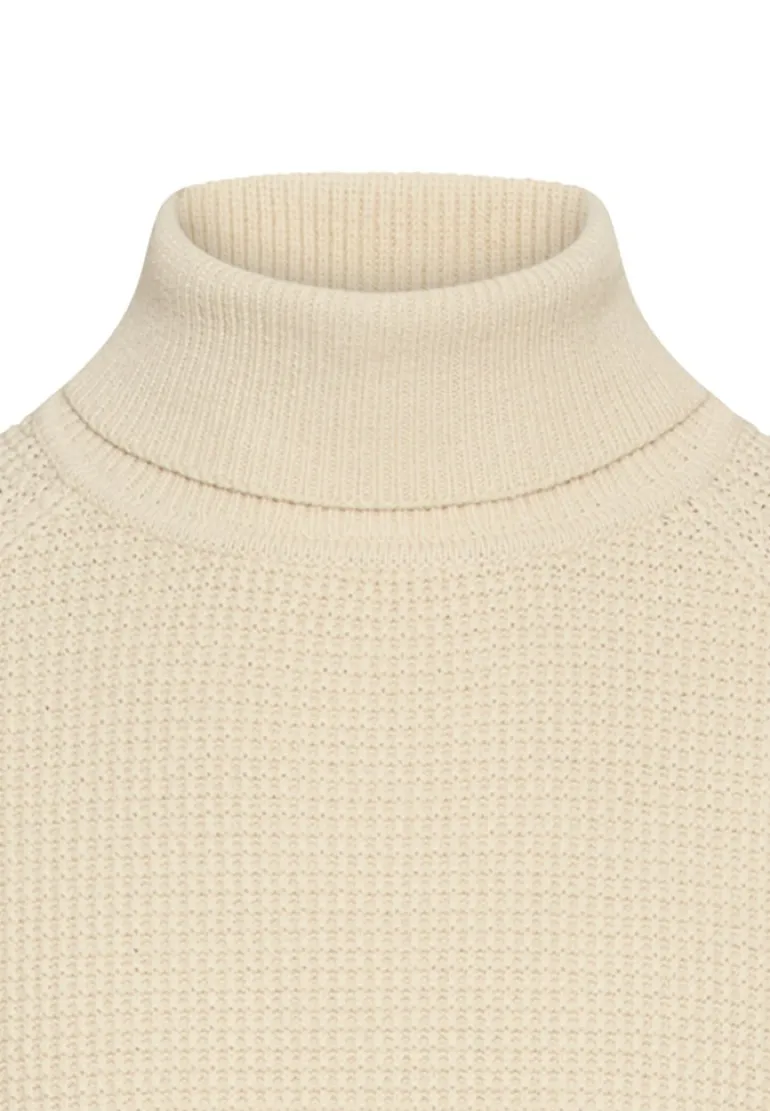 Strickpullover mit Stehkragen oatmeal