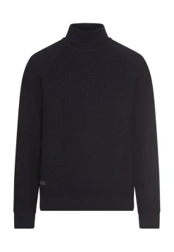 Strickpullover mit Stehkragen dark navy