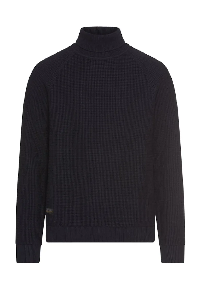 Strickpullover mit Stehkragen dark navy