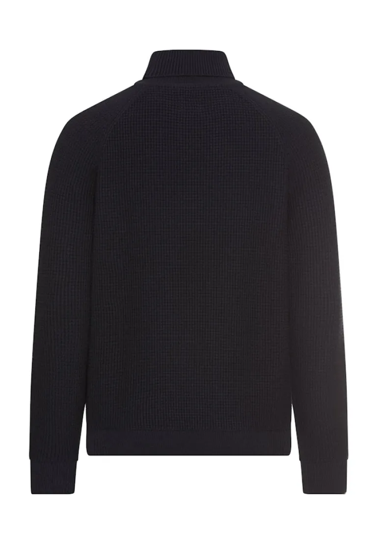 Strickpullover mit Stehkragen dark navy