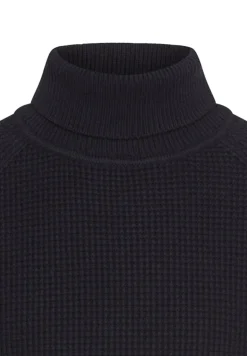 Strickpullover mit Stehkragen dark navy