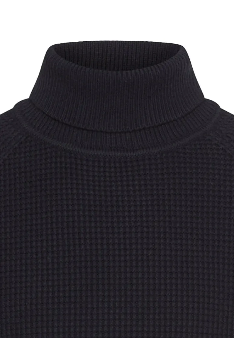 Strickpullover mit Stehkragen dark navy