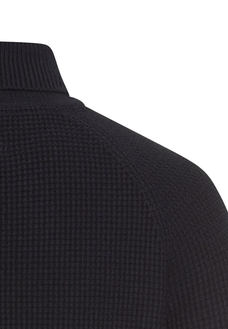 Strickpullover mit Stehkragen dark navy