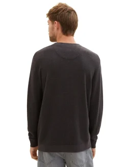 Strickpullover mit Struktur black grey melange