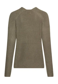 Strickpullover mit V-Ausschnitt shadow khaki