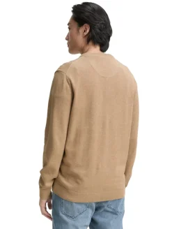 Strickpullover mit V-Ausschnitt hazel brown melange