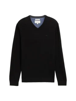 Strickpullover mit V-Ausschnitt black