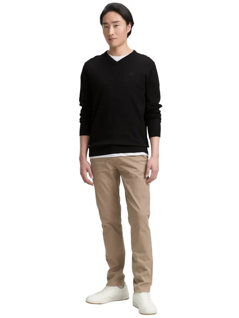 Strickpullover mit V-Ausschnitt black