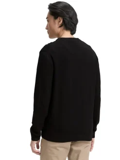 Strickpullover mit V-Ausschnitt black