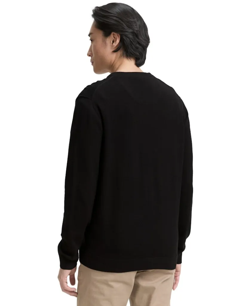 Strickpullover mit V-Ausschnitt black