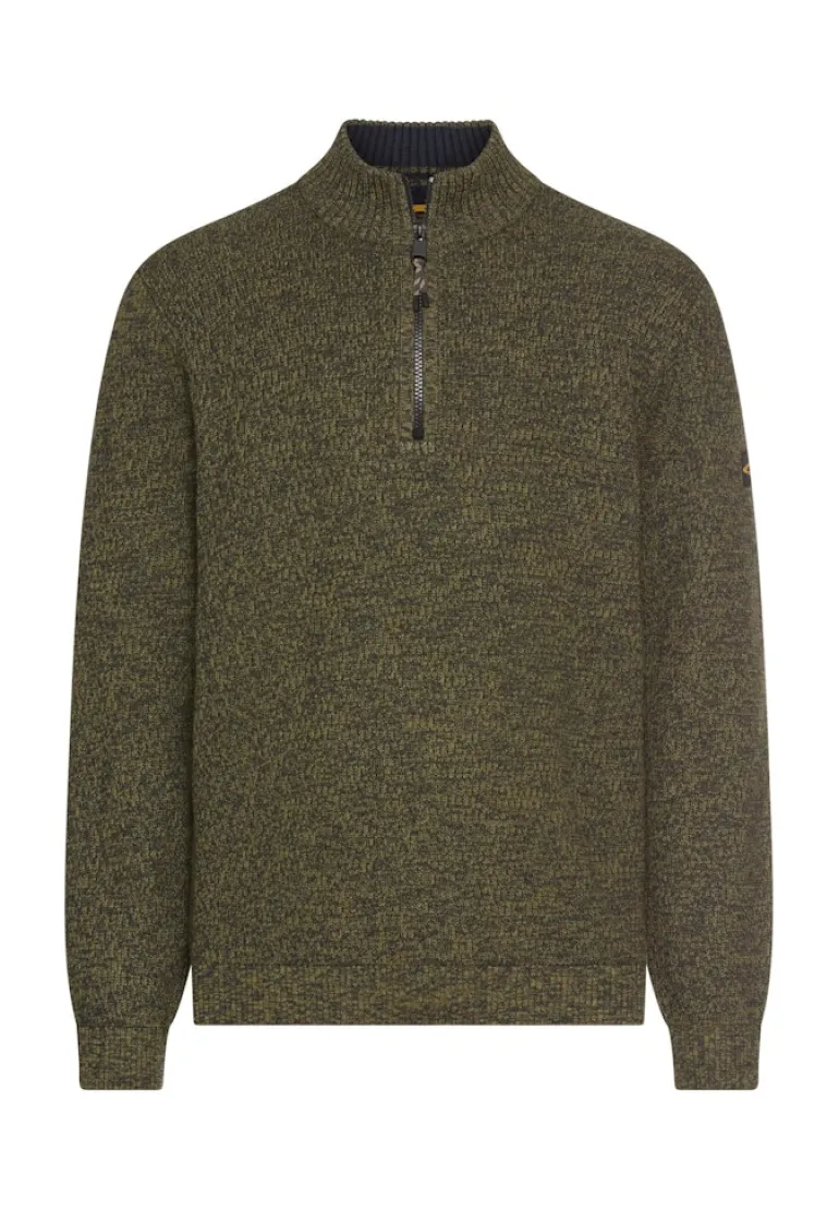 Strick-Troyer mit melierter Struktur forest green