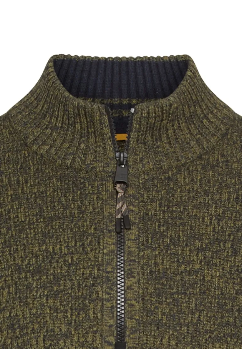 Strick-Troyer mit melierter Struktur forest green