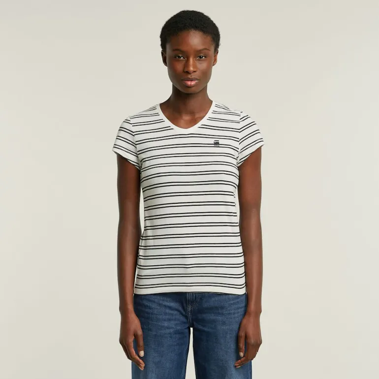 Stripe eyben slim v t 2.0 wmn milk-dk black double stripe