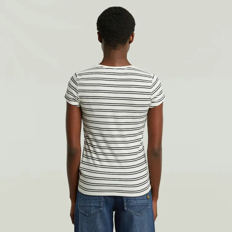 Stripe eyben slim v t 2.0 wmn milk-dk black double stripe