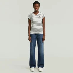 Stripe eyben slim v t 2.0 wmn milk-dk black double stripe