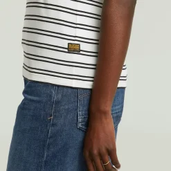 Stripe eyben slim v t 2.0 wmn milk-dk black double stripe