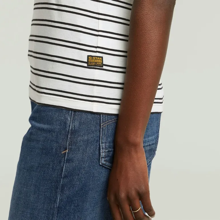 Stripe eyben slim v t 2.0 wmn milk-dk black double stripe