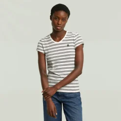 Stripe eyben slim v t 2.0 wmn milk-dk black double stripe