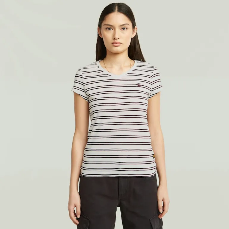 Stripe eyben slim v t 2.0 wmn milk-maroon double stripe
