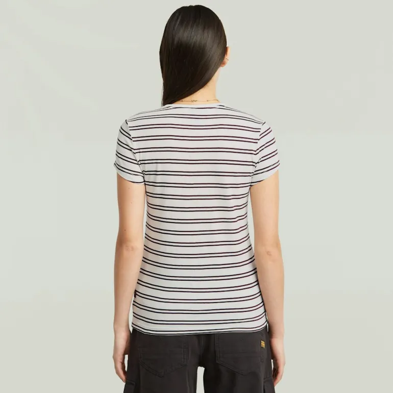Stripe eyben slim v t 2.0 wmn milk-maroon double stripe