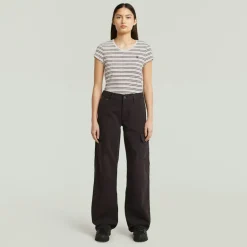 Stripe eyben slim v t 2.0 wmn milk-maroon double stripe