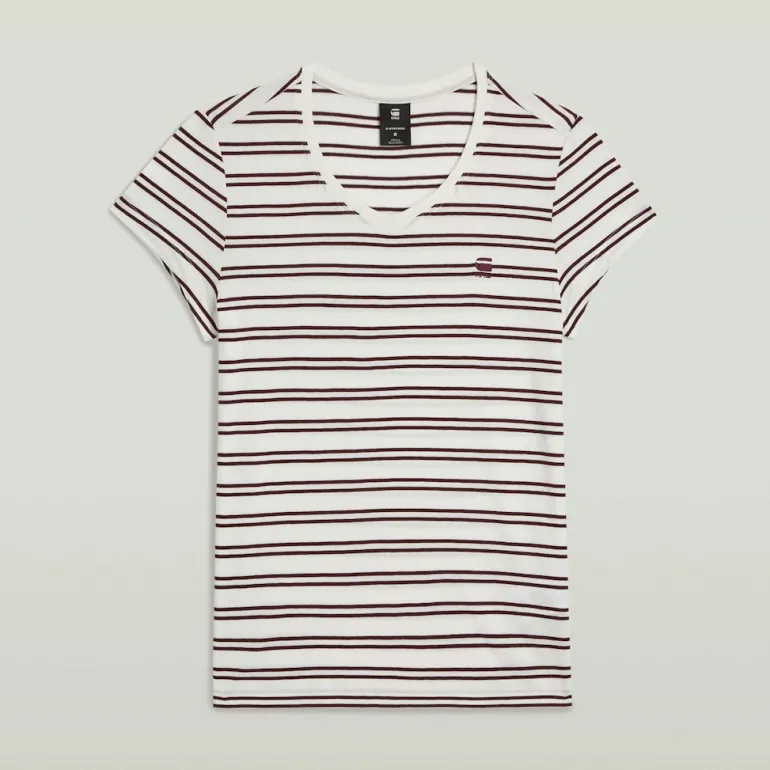 Stripe eyben slim v t 2.0 wmn milk-maroon double stripe