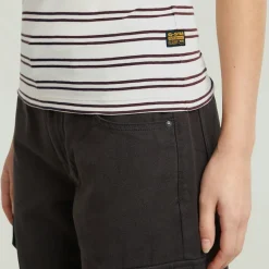 Stripe eyben slim v t 2.0 wmn milk-maroon double stripe