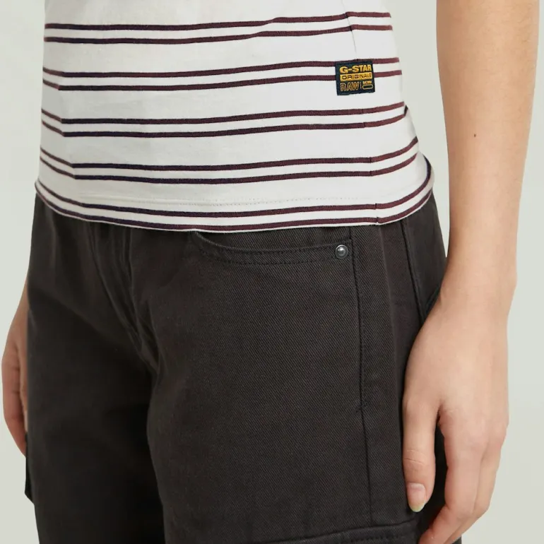Stripe eyben slim v t 2.0 wmn milk-maroon double stripe