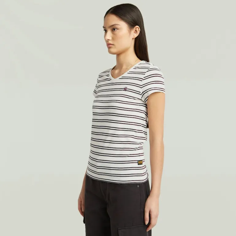 Stripe eyben slim v t 2.0 wmn milk-maroon double stripe