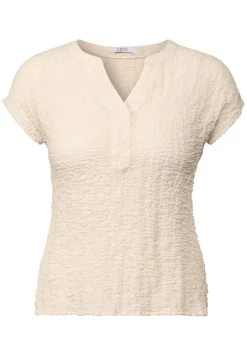 Strukturbluse light beige