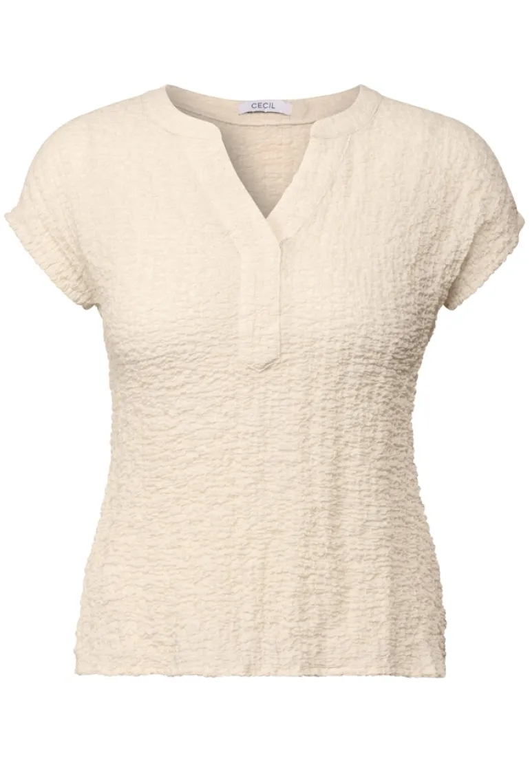 Strukturbluse light beige