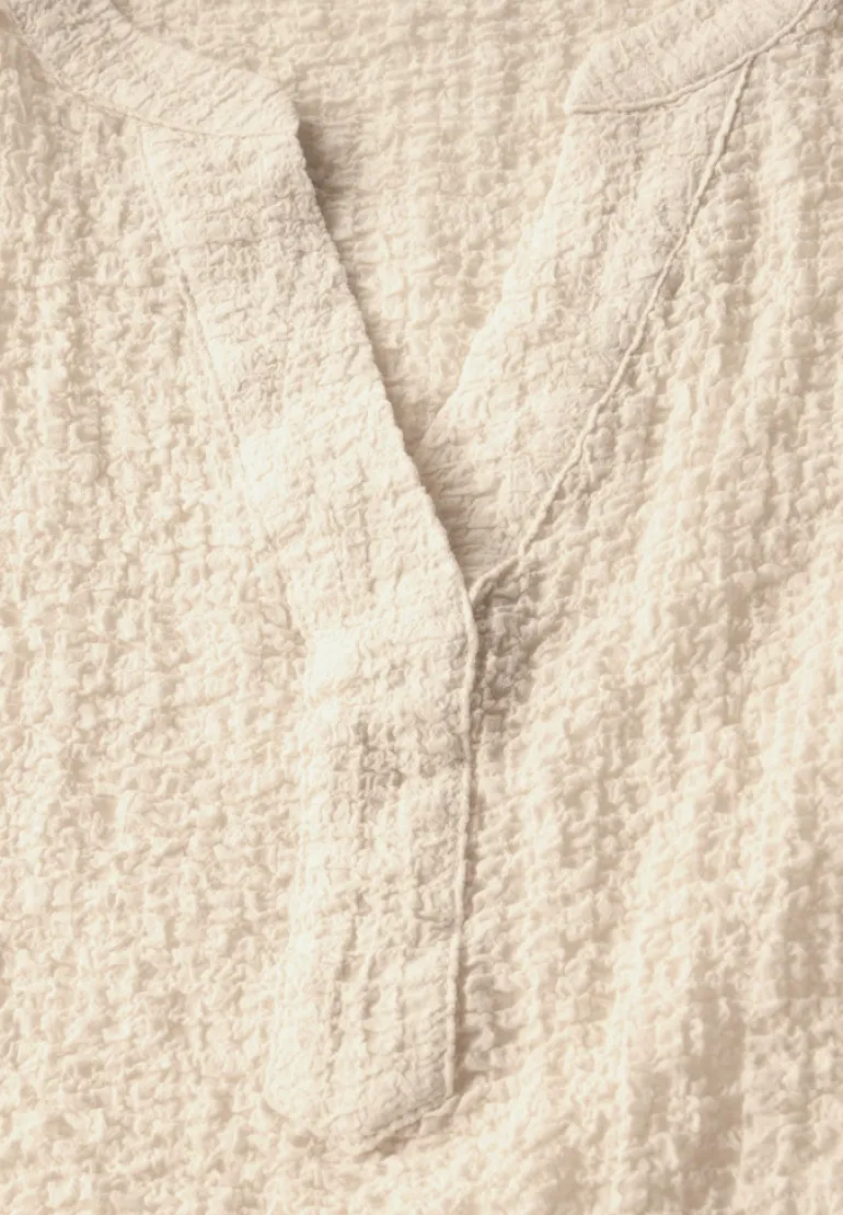 Strukturbluse light beige