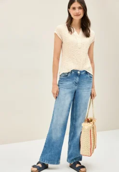 Strukturbluse light beige