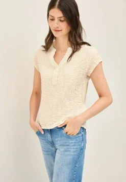Strukturbluse light beige
